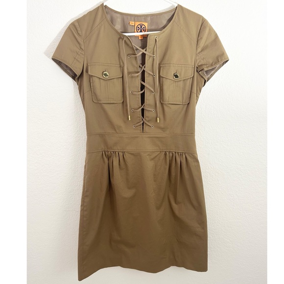 Tory Burch Lace Up Safari Dress - Picture 1 of 4